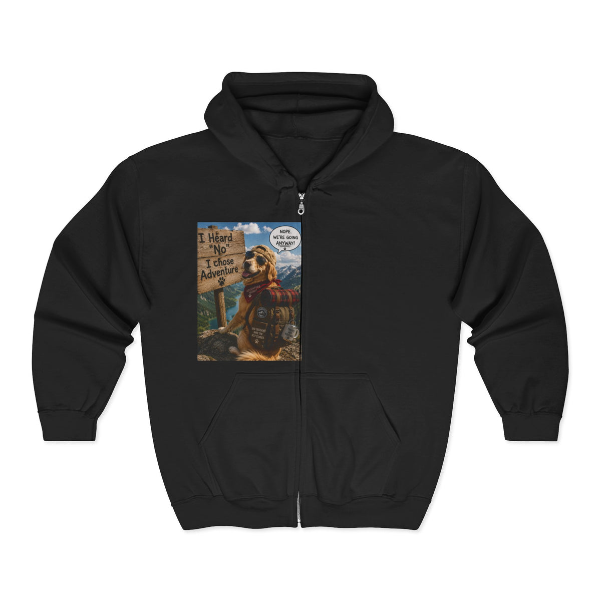 Nautical Pirate Dog Illustration Hoodie | Full Zip Sweatshirt