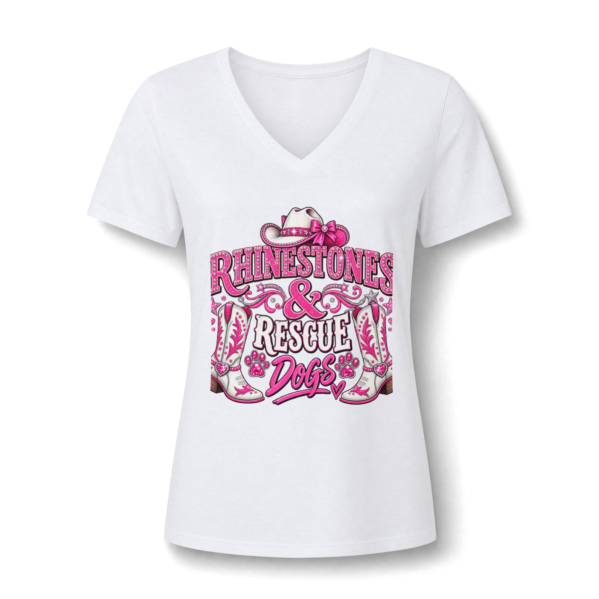 Rhinestones & Rescue Dogs Tee