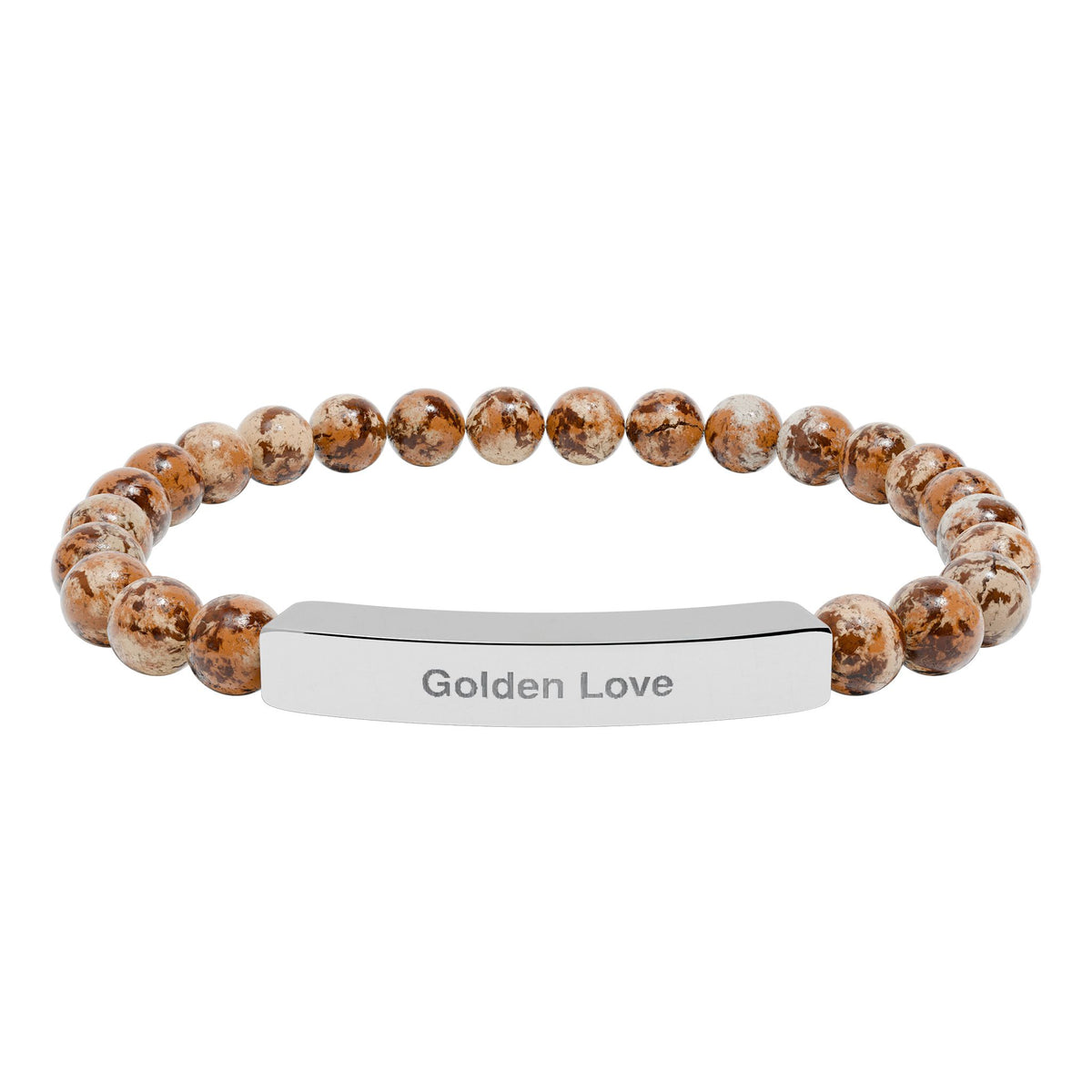 Engraved Bar Natural Stone Bracelet