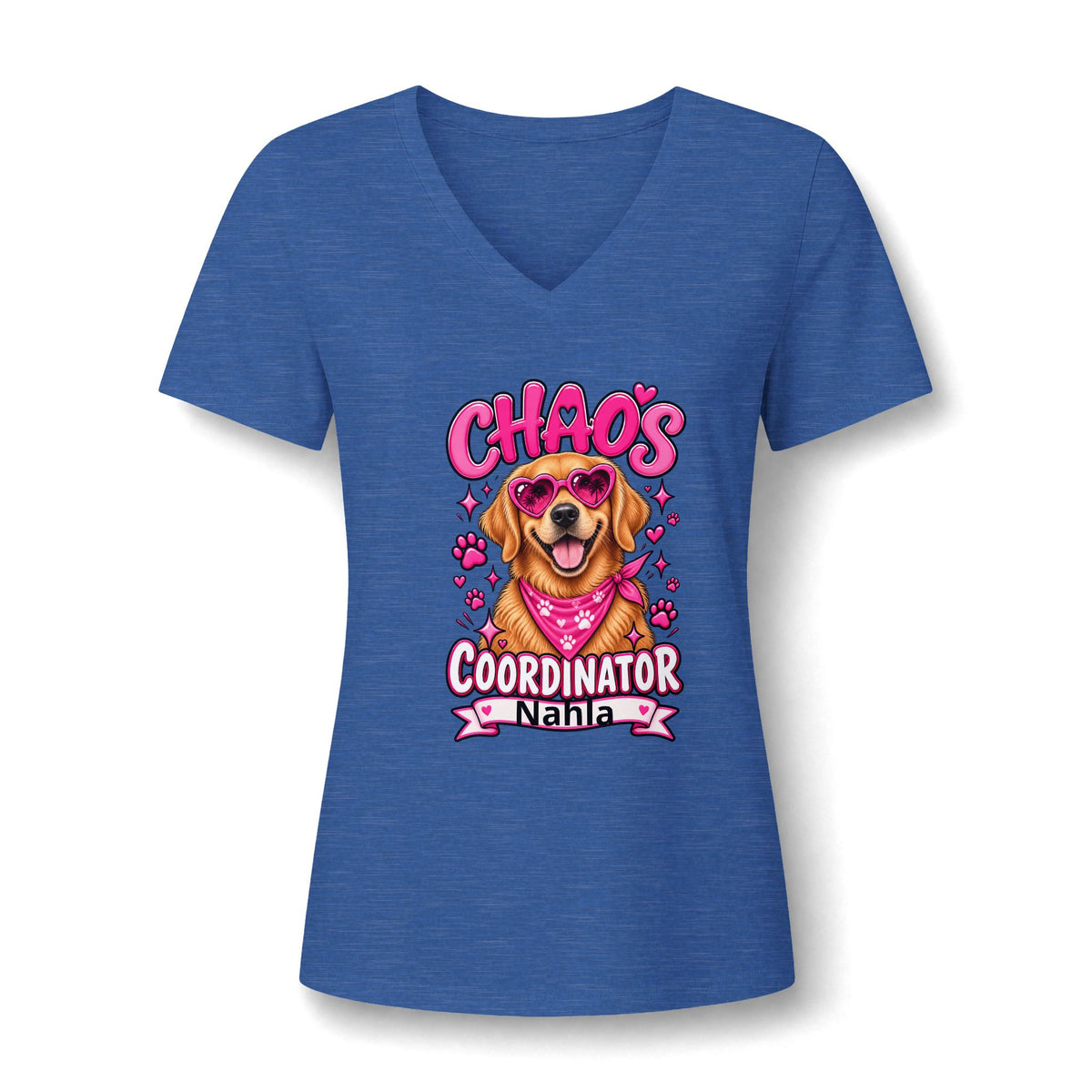 Chaos Coordinator Dog V-Neck Tee — Personalized 'Chaos Coordinator' Graphic for Women