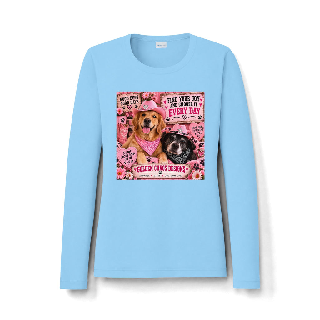 Women's Long Sleeve — 'Find Your Joy' Pink Dog Rescue Graphic