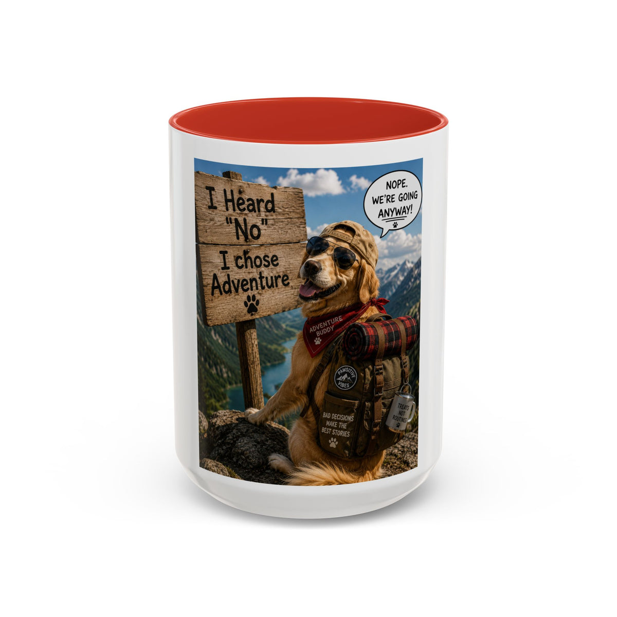 Adventure Dog Mountain Hike Mug | I Heard 'No' I Chose Adventure