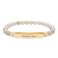 Engraved Bar Natural Stone Bracelet