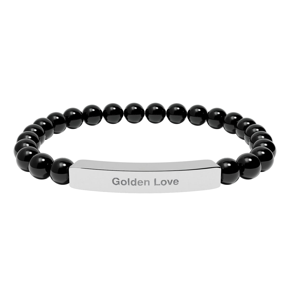 Engraved Bar Natural Stone Bracelet