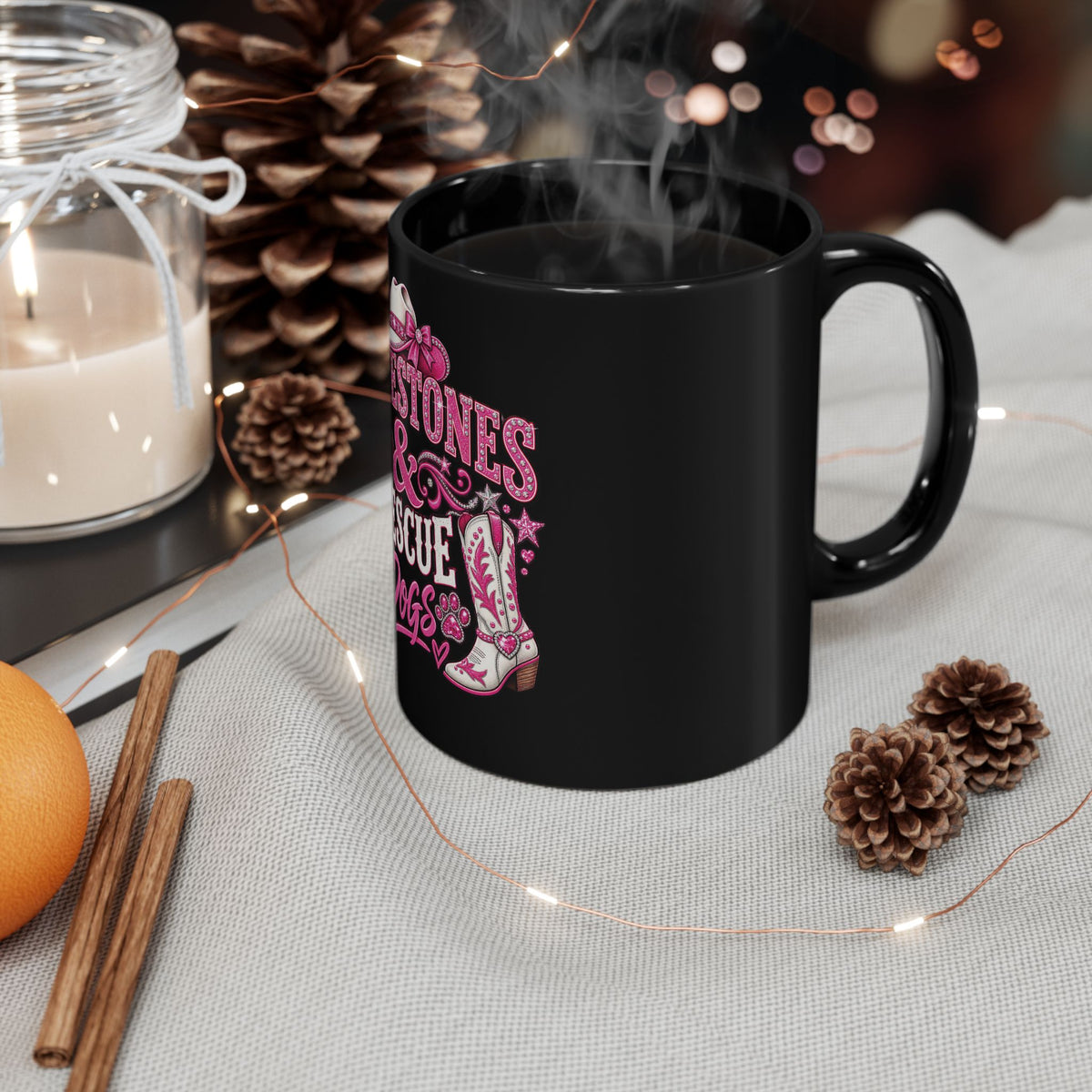 Rhinestones & Rescue Dogs Mug