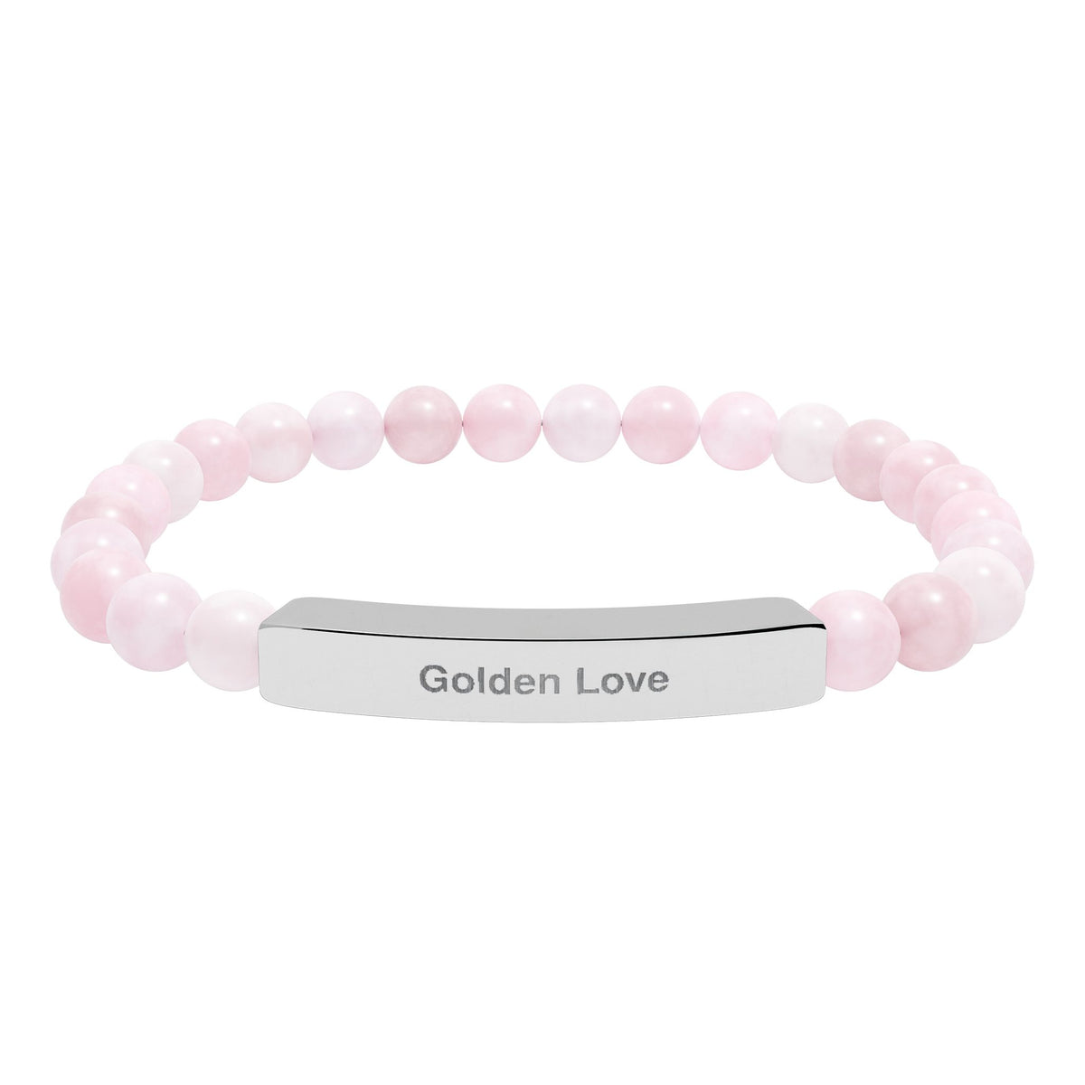 Engraved Bar Natural Stone Bracelet