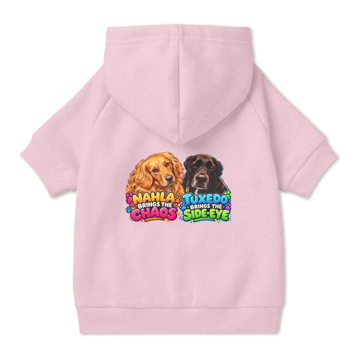 Nahla & Tuxedo Dog Hoodie – Funny Chaos & Side-Eye Pet Apparel