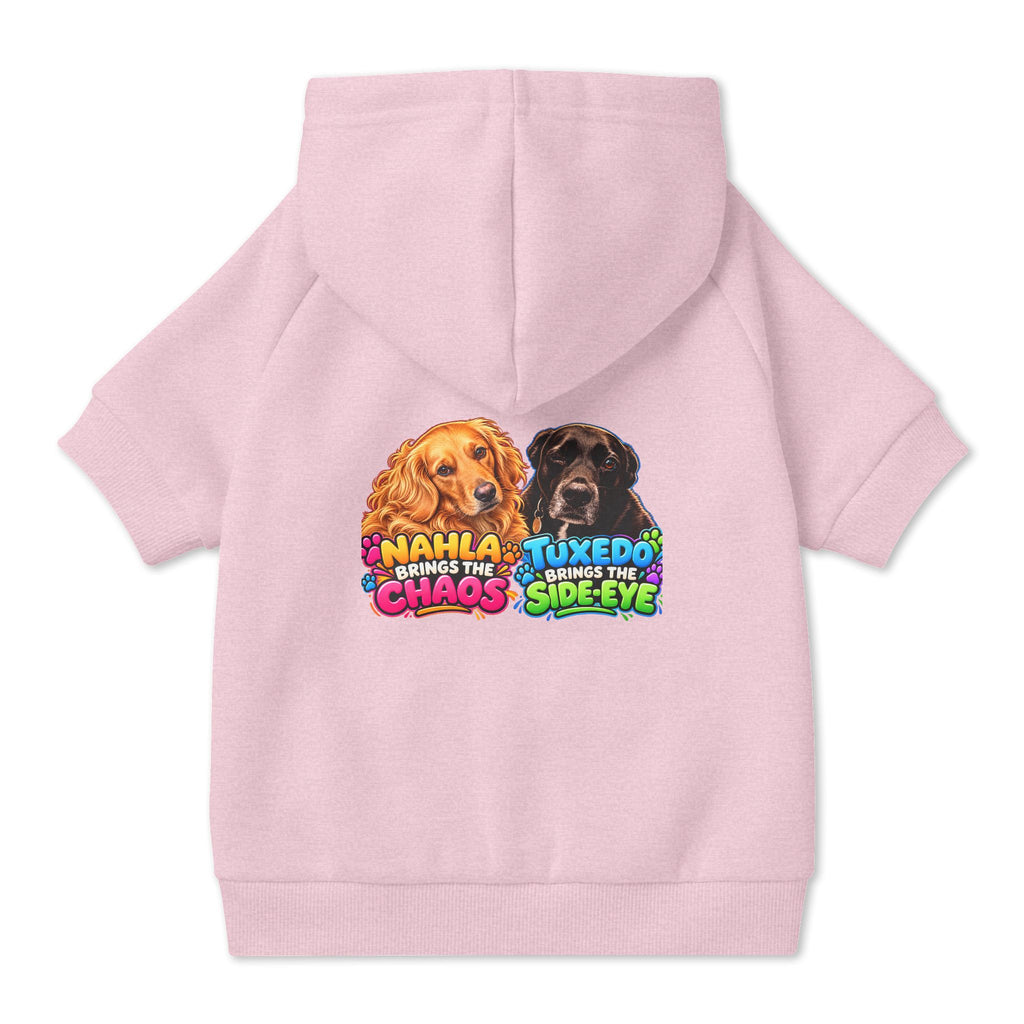 Nahla & Tuxedo Dog Hoodie – Funny Chaos & Side-Eye Pet Apparel