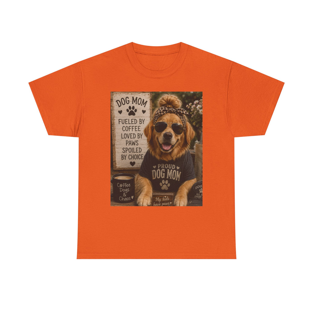 Dog Mom Photo Portrait T-Shirt | 'Fueled by Coffee, Loved by Paws' Tee