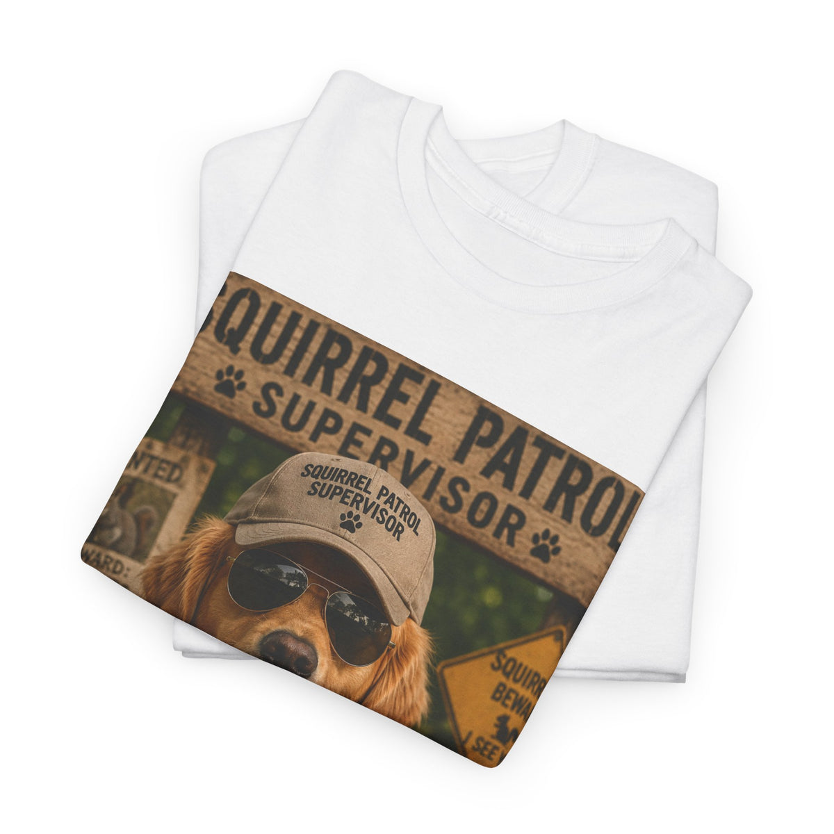 Squirrel Patrol Supervisor Dog T-Shirt | Funny Vintage Dog Graphic Tee