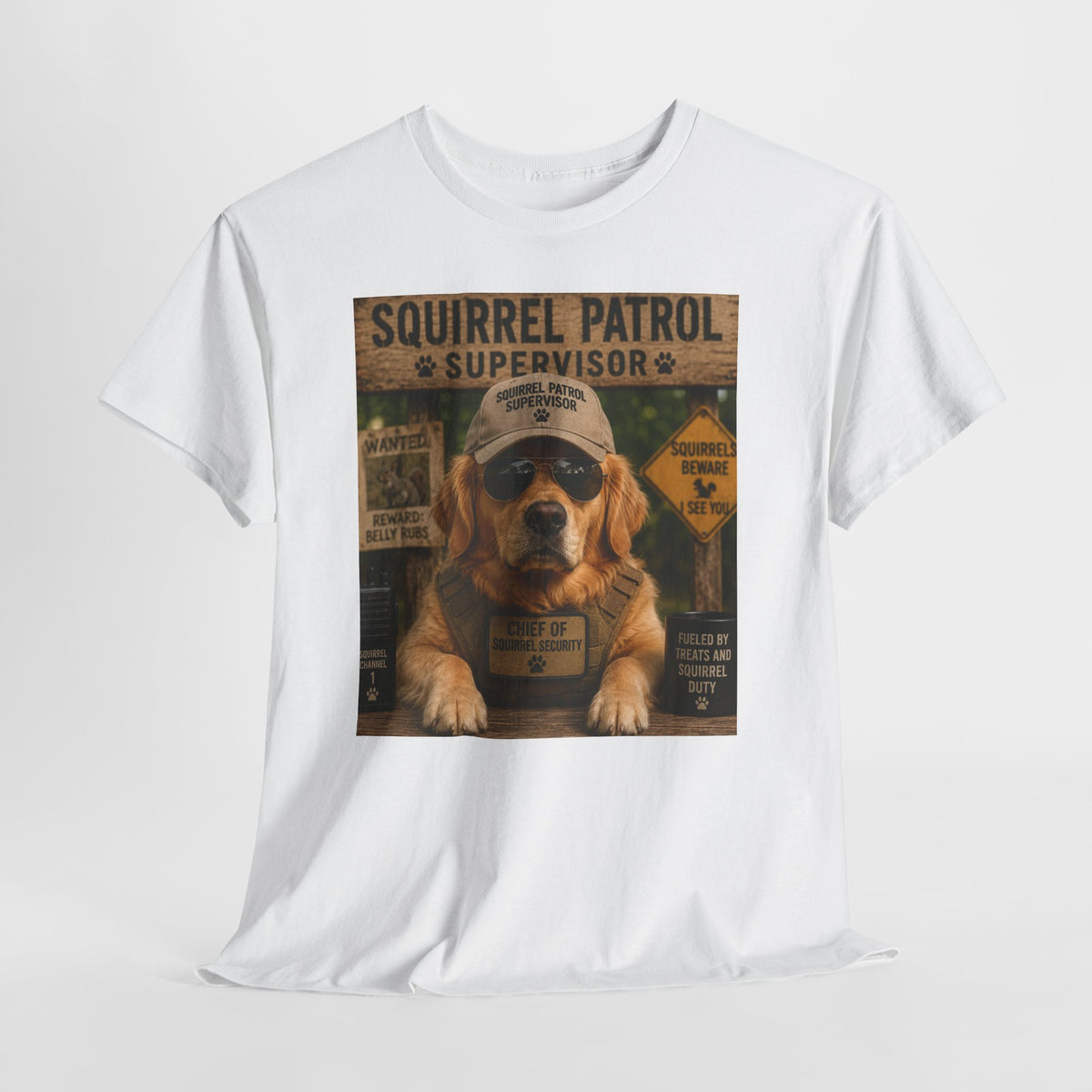 Squirrel Patrol Supervisor Dog T-Shirt | Funny Vintage Dog Graphic Tee